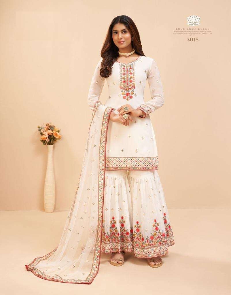 DESIGNER FANCY WEDDING PARTY WEAR GEORGETTE SARARA SALWAR SUIT MURAD 3018