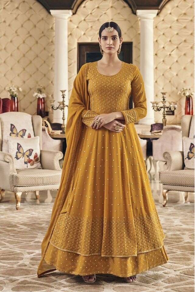 DESIGNER FANCY WEDDING PARTY WEAR GEORGETTE SHARARA SALWAR SUIT FIONA 51013A