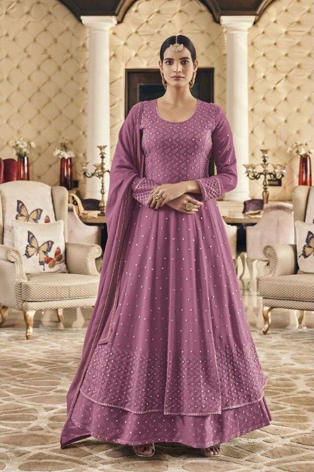 DESIGNER FANCY WEDDING PARTY WEAR GEORGETTE SHARARA SALWAR SUIT FIONA 51013C