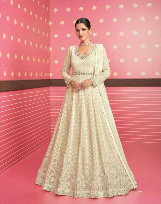 DESIGNER FANCY WEDDING PARTY WEAR LONG ANARKALI SALWAR SUIT AF SAFEENA 5201