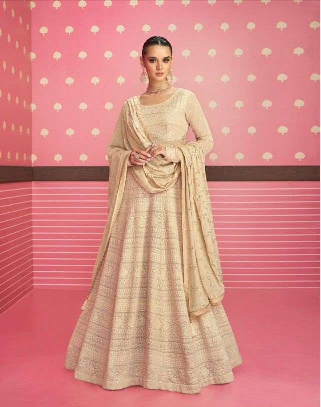 DESIGNER FANCY WEDDING PARTY WEAR LONG ANARKALI SALWAR SUIT AF SAFEENA 5202