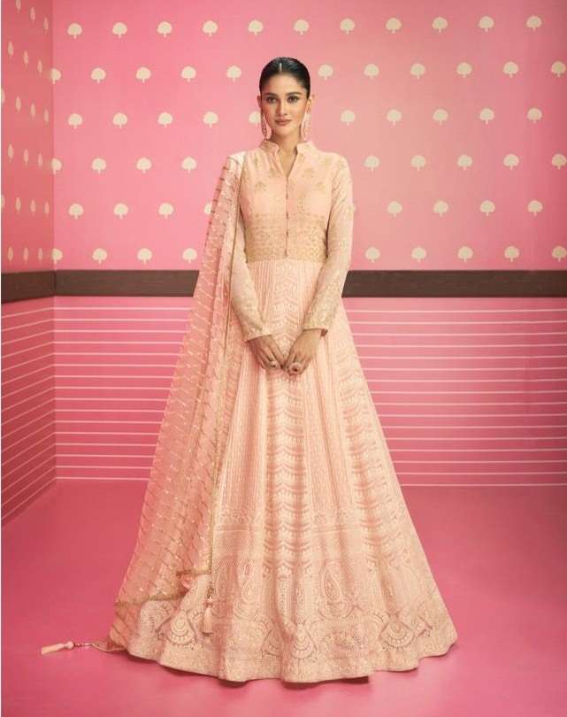 DESIGNER FANCY WEDDING PARTY WEAR LONG ANARKALI SALWAR SUIT AF SAFEENA 5203