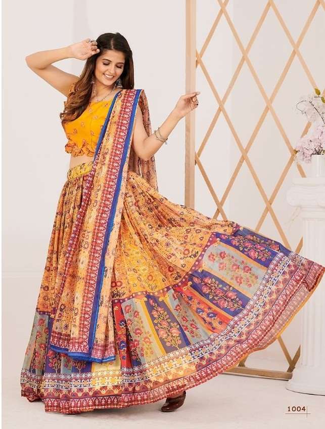 DESIGNER FANCY WEDDING PARTY WEAR SILK LEHENGA CHOLI NAVRATRI COLLECTION PANVI DST 1004