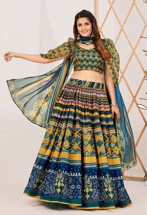 DESIGNER FANCY WEDDING PARTY WEAR SILK LEHENGA CHOLI NAVRATRI COLLECTION PANVI DST 1005