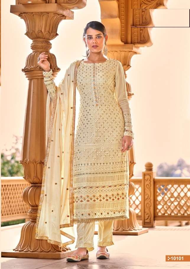 DESIGNER FANCY WEDDING PARTY WEAR STRAIGHT SALWAR SUIT IN GEORGETTE HOTLADY ALANKAR 10101