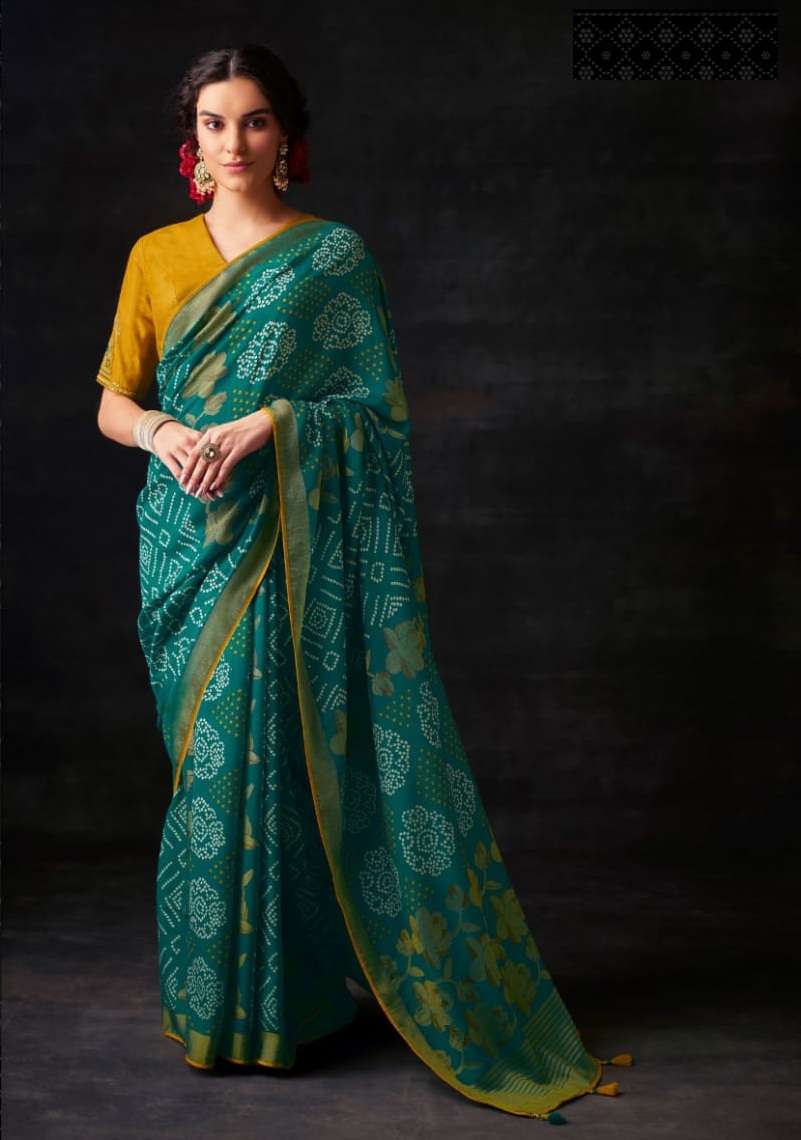 DESIGNER SILK PRINT SAREE EXCLUSIVE COLLECTION FOR WEDDING PARTY WEAR KIM SM 16021