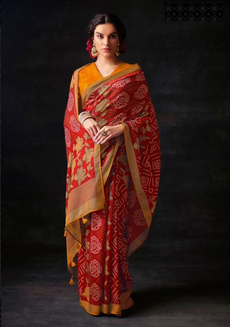 DESIGNER SILK PRINT SAREE EXCLUSIVE COLLECTION FOR WEDDING PARTY WEAR KIM SM 16023