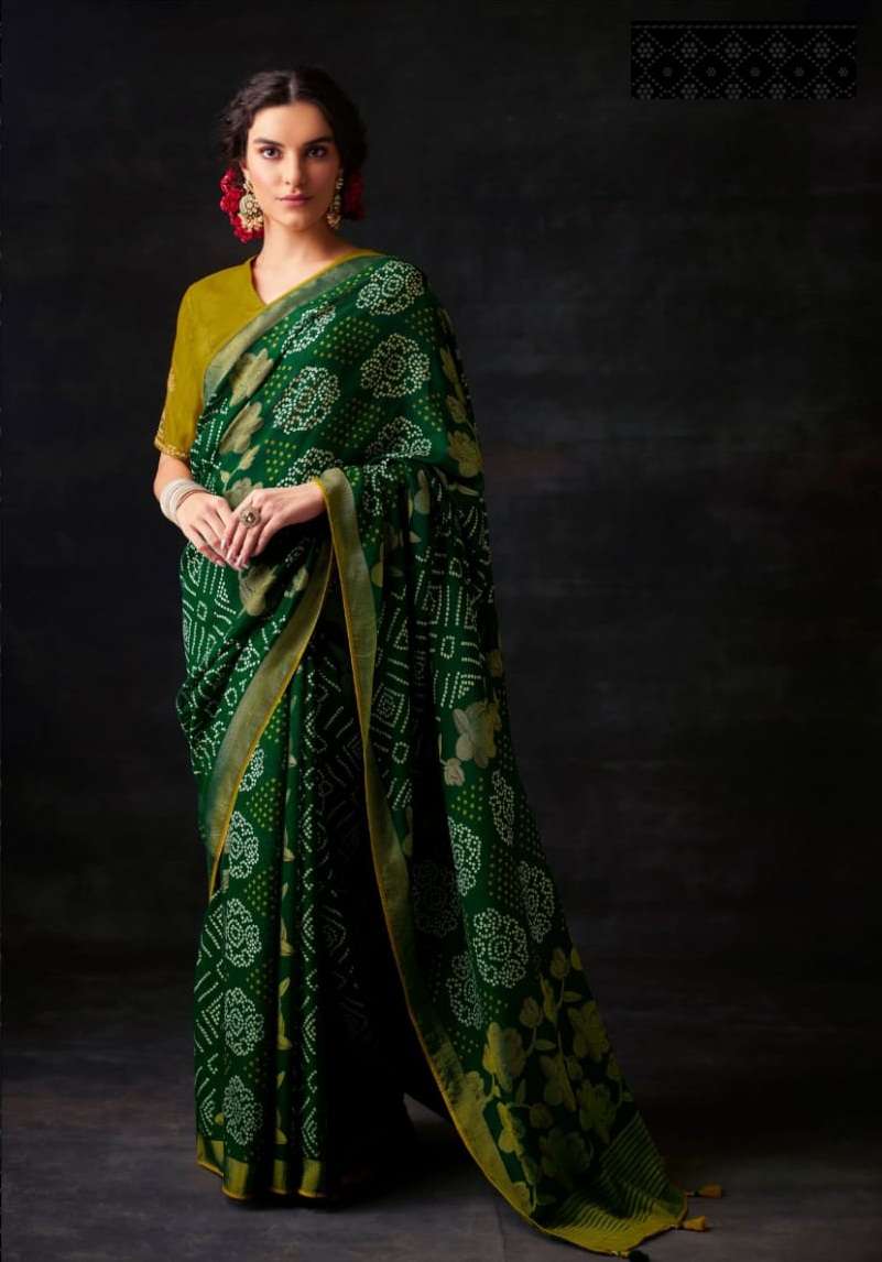 DESIGNER SILK PRINT SAREE EXCLUSIVE COLLECTION FOR WEDDING PARTY WEAR KIM SM 16025