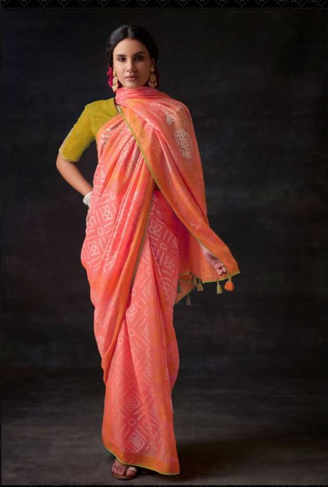 DESIGNER SILK PRINT SAREE EXCLUSIVE COLLECTION FOR WEDDING PARTY WEAR KIM SM 16028