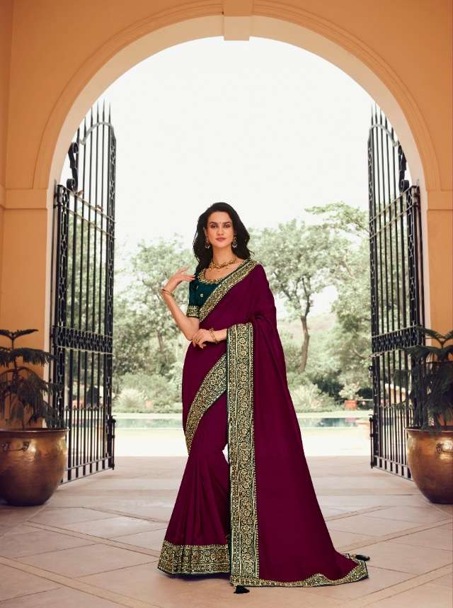 DESIGNER VICHITRA SILK SAREE EXCLUSIVE COLLECTION FOR WEDDING PARTY WEAR KAVIRA SM 1002