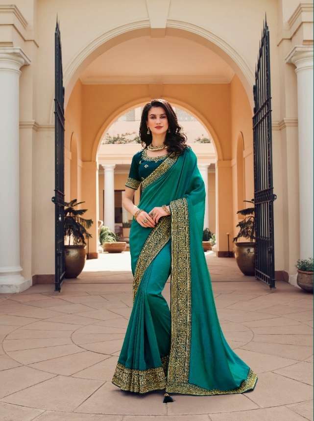 DESIGNER VICHITRA SILK SAREE EXCLUSIVE COLLECTION FOR WEDDING PARTY WEAR KAVIRA SM 1004