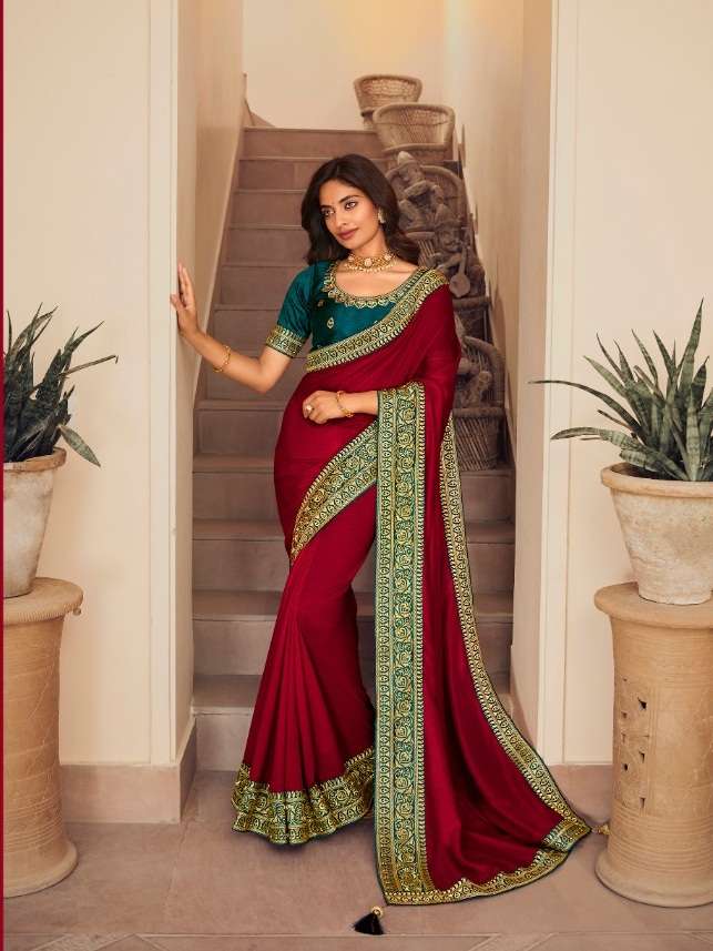 DESIGNER VICHITRA SILK SAREE EXCLUSIVE COLLECTION FOR WEDDING PARTY WEAR KAVIRA SM 1006