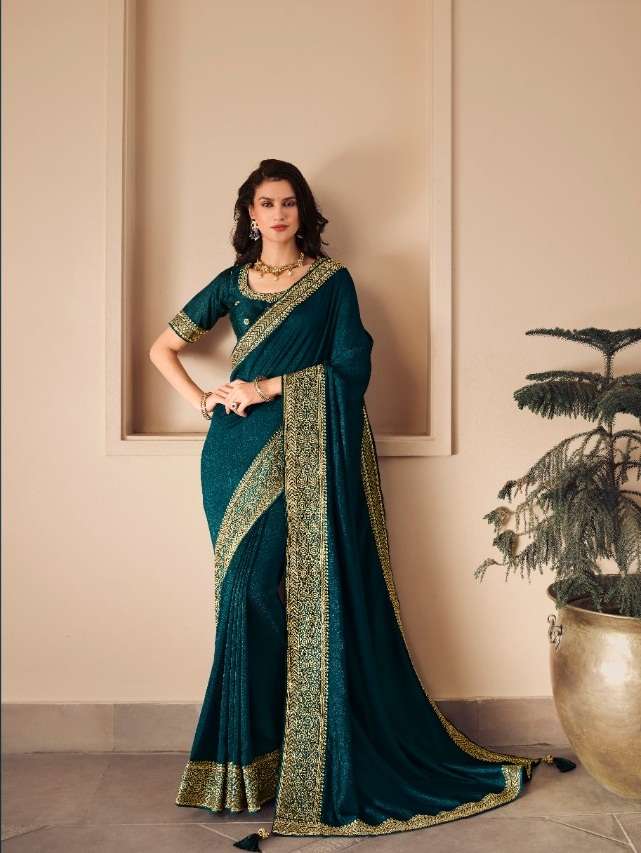 DESIGNER VICHITRA SILK SAREE EXCLUSIVE COLLECTION FOR WEDDING PARTY WEAR KAVIRA SM 1007