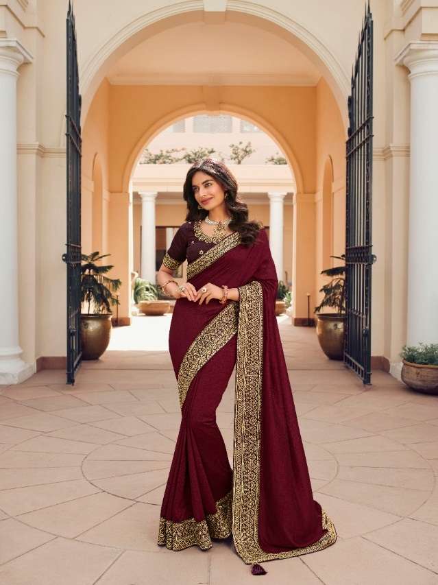 DESIGNER VICHITRA SILK SAREE EXCLUSIVE COLLECTION FOR WEDDING PARTY WEAR KAVIRA SM 1008