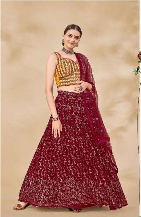 PREMIUM DESIGNER FANCY WEDDING PARTY WEAR EXCLUSIVE HEAVY SILK LEHENGA CHOLI ARYA SENHORA 25002