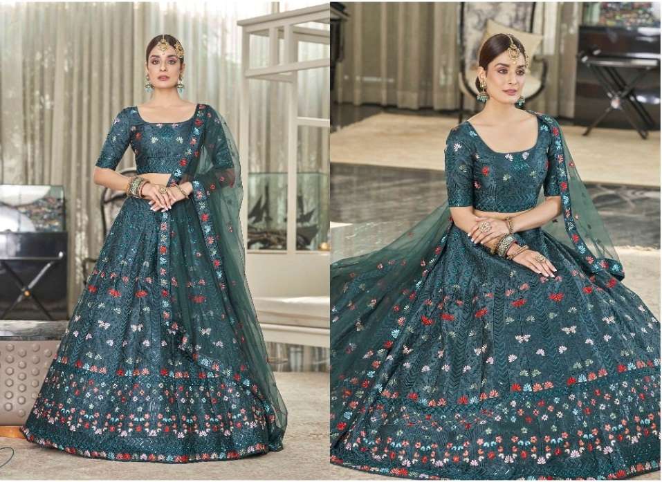 PREMIUM DESIGNER FANCY WEDDING PARTY WEAR EXCLUSIVE HEAVY SILK LEHENGA CHOLI KF BRIDESMAID SENHORA 2004