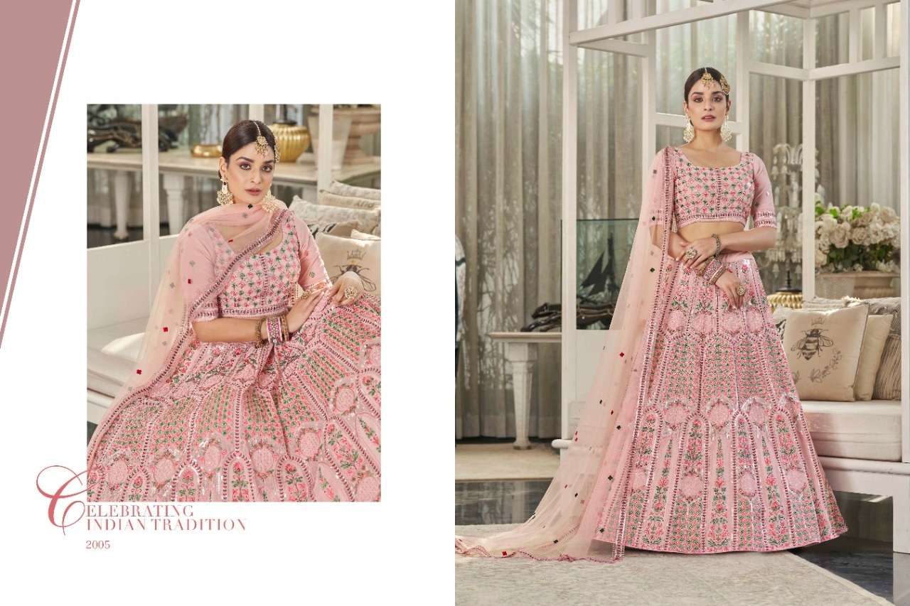 PREMIUM DESIGNER FANCY WEDDING PARTY WEAR EXCLUSIVE HEAVY SILK LEHENGA CHOLI KF BRIDESMAID SENHORA 2005