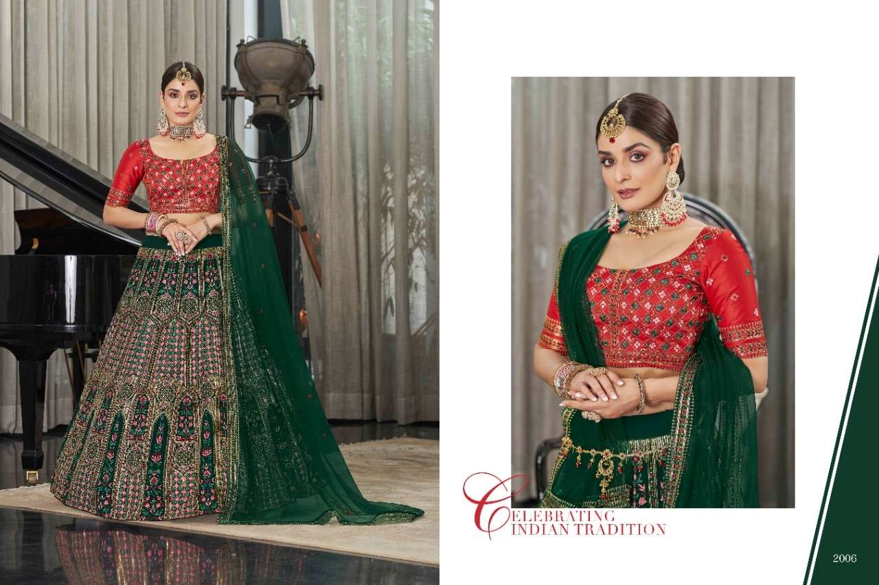 PREMIUM DESIGNER FANCY WEDDING PARTY WEAR EXCLUSIVE HEAVY SILK LEHENGA CHOLI KF BRIDESMAID SENHORA 2006