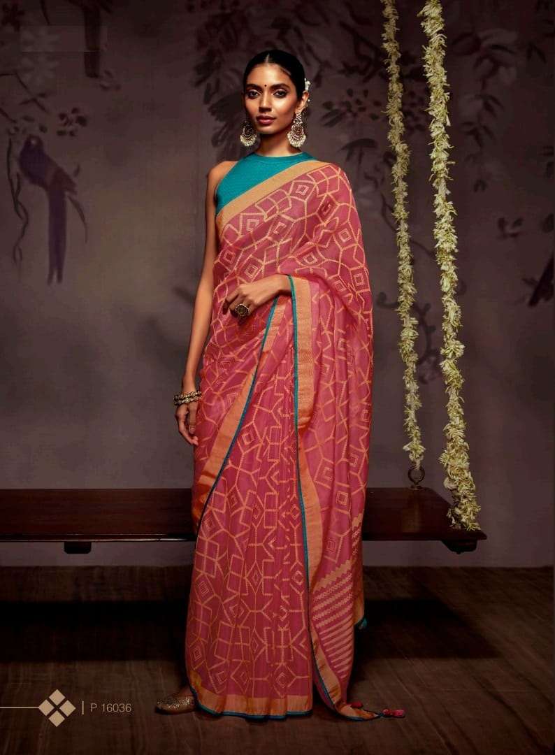 DESIGNER FANCY PARTY WEAR GEORGETTE PEACE SAREE EXCLUSIVE COLLECTION KIMORA RADHA 16036