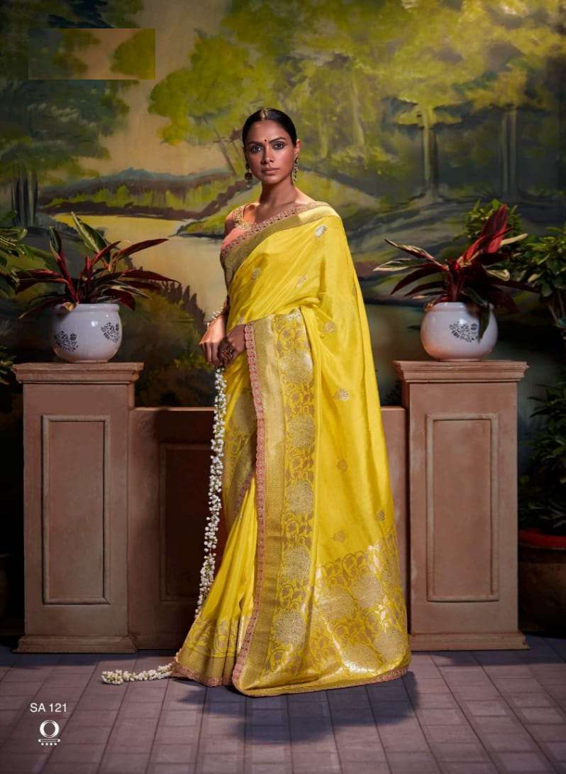 DESIGNER FANCY PARTY WEAR SILK SAREE EXCLUSIVE COLLECTION KARMA PARNIKA 121