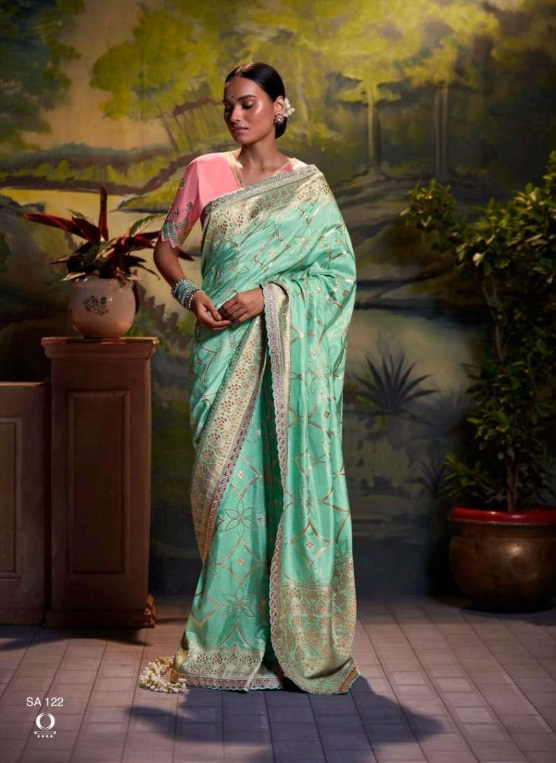 DESIGNER FANCY PARTY WEAR SILK SAREE EXCLUSIVE COLLECTION KARMA PARNIKA 122