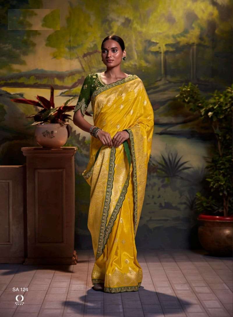 DESIGNER FANCY PARTY WEAR SILK SAREE EXCLUSIVE COLLECTION KARMA PARNIKA 124