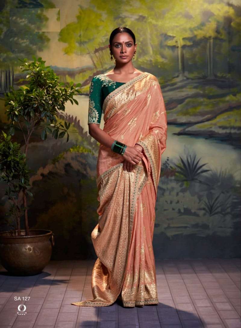 DESIGNER FANCY PARTY WEAR SILK SAREE EXCLUSIVE COLLECTION KARMA PARNIKA 127