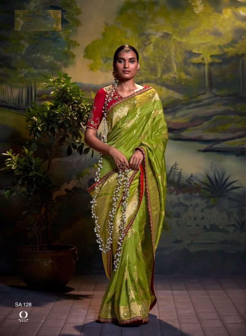 DESIGNER FANCY PARTY WEAR SILK SAREE EXCLUSIVE COLLECTION KARMA PARNIKA 128