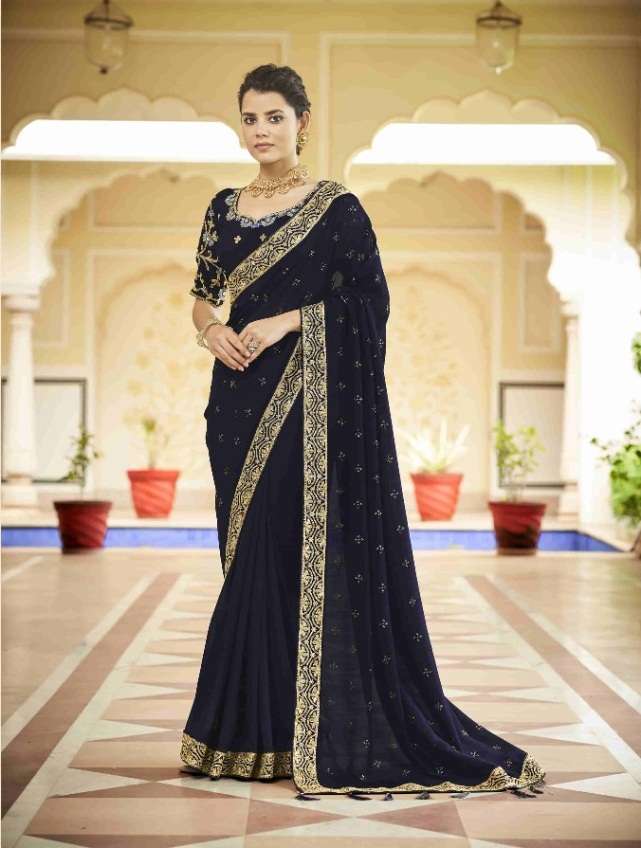 DESIGNER FANCY PARTY WEAR VICHITRA SILK SAREE EXCLUSIVE COLLECTION KF AVSAR 5411