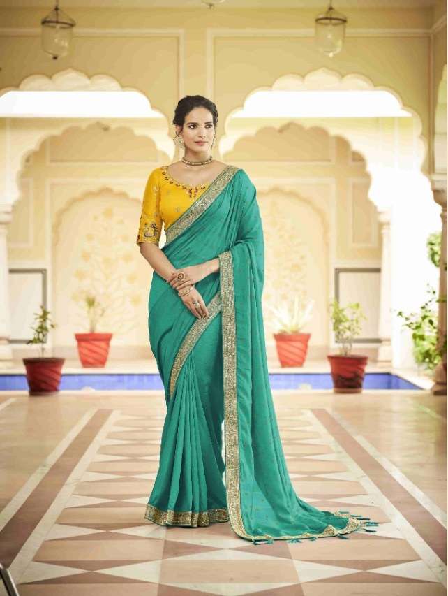 DESIGNER FANCY PARTY WEAR VICHITRA SILK SAREE EXCLUSIVE COLLECTION KF AVSAR 5412