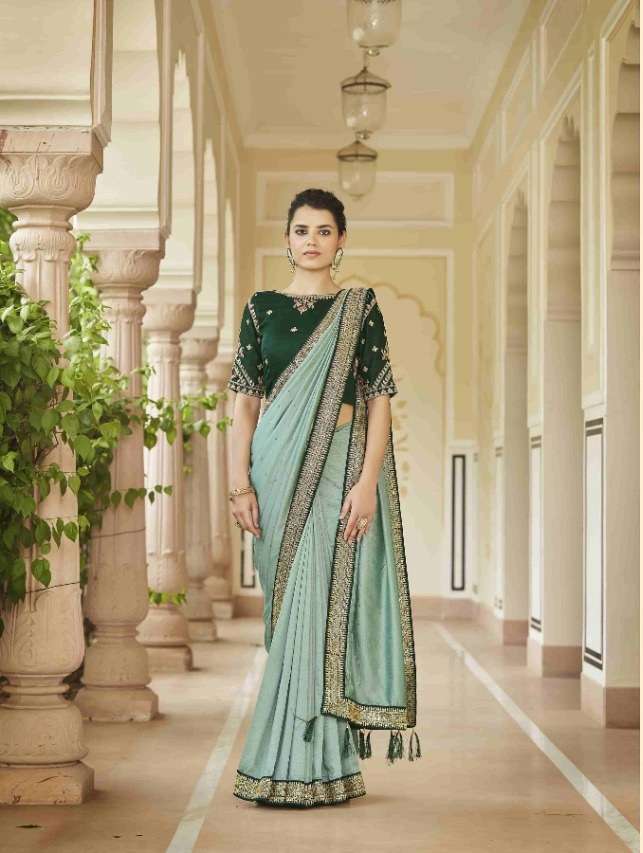 DESIGNER FANCY PARTY WEAR VICHITRA SILK SAREE EXCLUSIVE COLLECTION KF AVSAR 5415