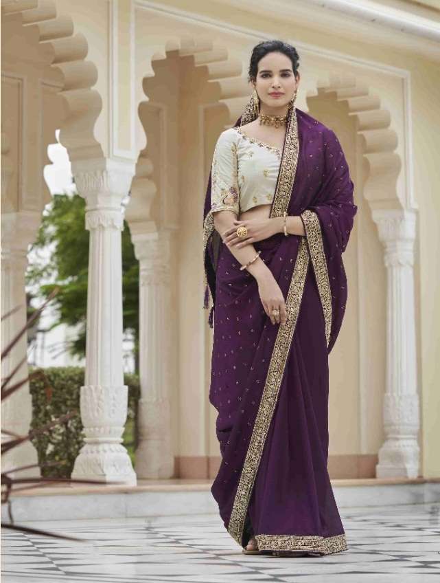 DESIGNER FANCY PARTY WEAR VICHITRA SILK SAREE EXCLUSIVE COLLECTION KF AVSAR 5418