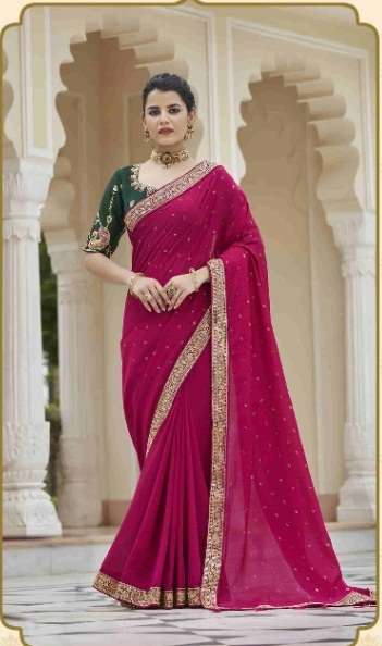 DESIGNER FANCY PARTY WEAR VICHITRA SILK SAREE EXCLUSIVE COLLECTION KF AVSAR 5419