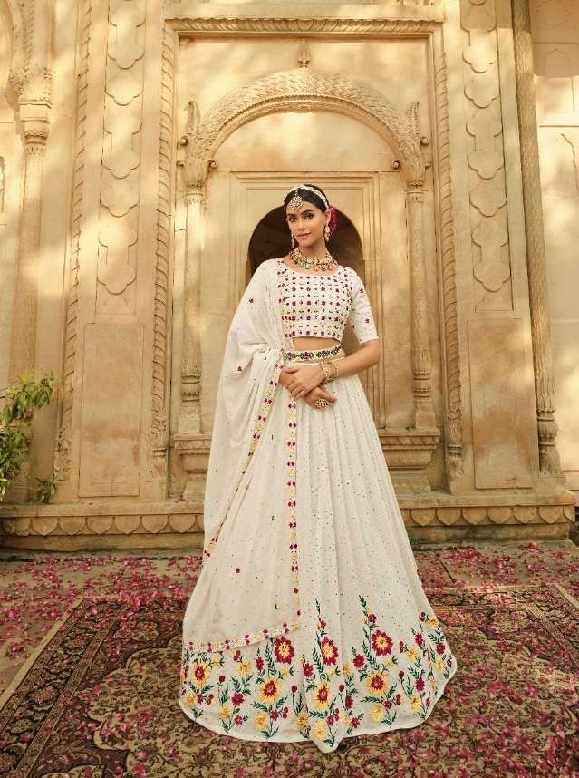 DESIGNER FANCY TRENDY PARTY WEAR GEORGETTE SILK LEHENGA CHOLI KF 2172