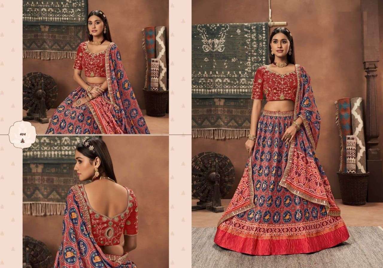 DESIGNER FANCY TRENDY PARTY WEAR GEORGETTE SILK LEHENGA CHOLI KAVIRASM 404