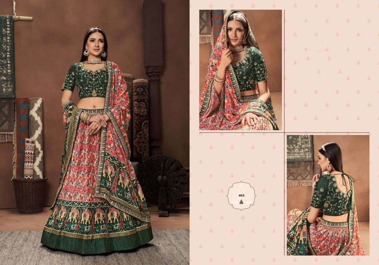 DESIGNER FANCY TRENDY PARTY WEAR GEORGETTE SILK LEHENGA CHOLI KAVIRASM 405