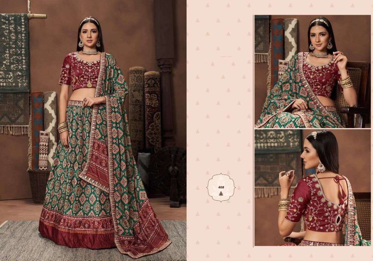 DESIGNER FANCY TRENDY PARTY WEAR GEORGETTE SILK LEHENGA CHOLI KAVIRASM 408