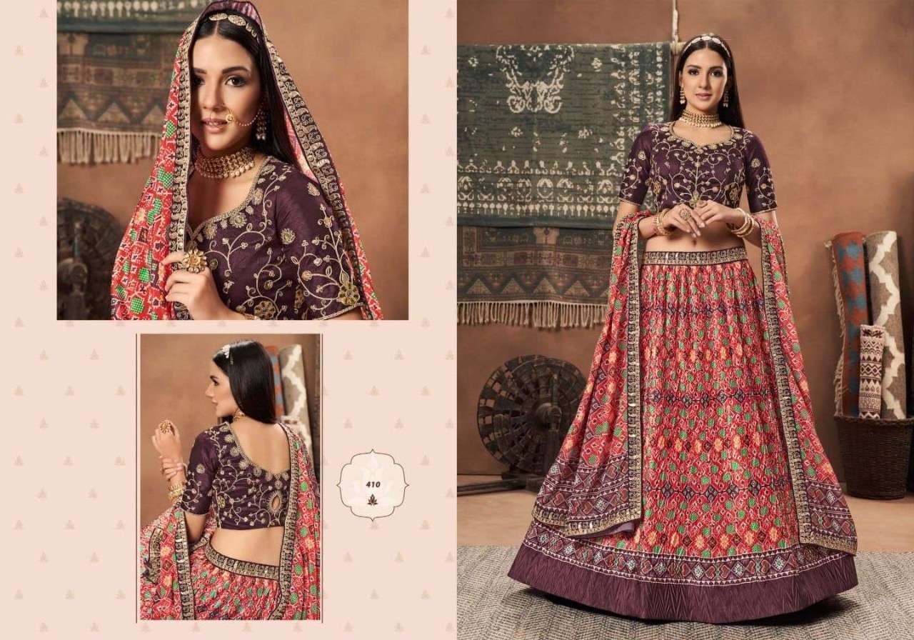 DESIGNER FANCY TRENDY PARTY WEAR GEORGETTE SILK LEHENGA CHOLI KAVIRASM 410