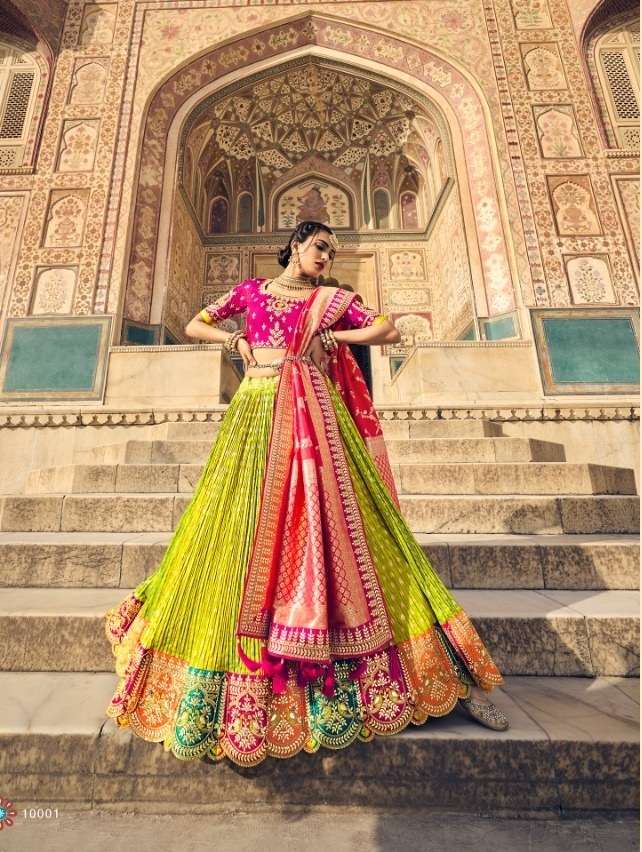 DESIGNER FANCY WEDDING BRIDAL WEAR HEAVY SILK LEHENGA CHOLI TATHASTU 5401