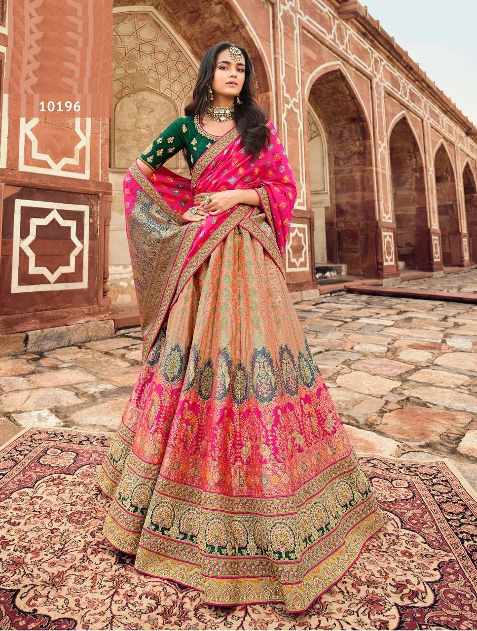 DESIGNER FANCY WEDDING BRIDAL WEAR HEAVY SILK LEHENGA CHOLI ROYAL SM 10196