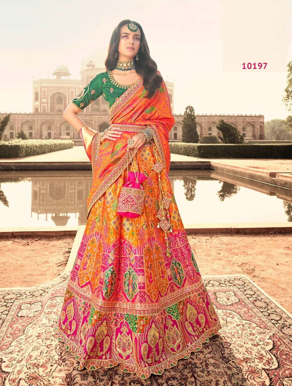 DESIGNER FANCY WEDDING BRIDAL WEAR HEAVY SILK LEHENGA CHOLI ROYAL SM 10197