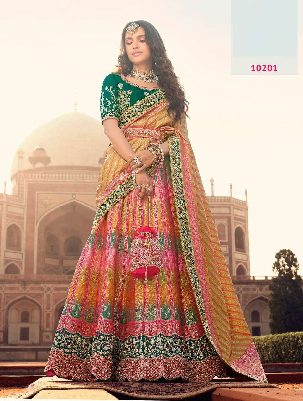 DESIGNER FANCY WEDDING BRIDAL WEAR HEAVY SILK LEHENGA CHOLI ROYAL SM 10201