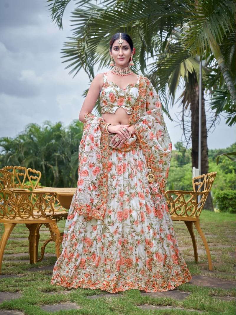 DESIGNER FANCY WEDDING PARTY WEAR HEAVY GEORGETTE LEHENGA CHOLI ANANDAM OSCAR 2469