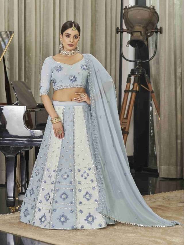 DESIGNER FANCY WEDDING PARTY WEAR HEAVY GEORGETTE LEHENGA CHOLI BRIDESMAID 2012