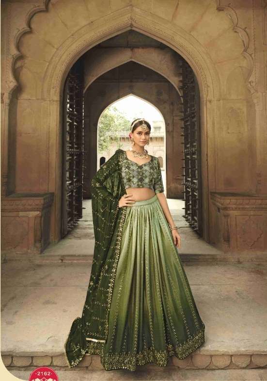 DESIGNER FANCY WEDDING PARTY WEAR HEAVY SILK LEHENGA CHOLI GULDASTA 2162