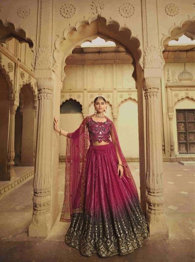 DESIGNER FANCY WEDDING PARTY WEAR HEAVY SILK LEHENGA CHOLI GULDASTA 2164