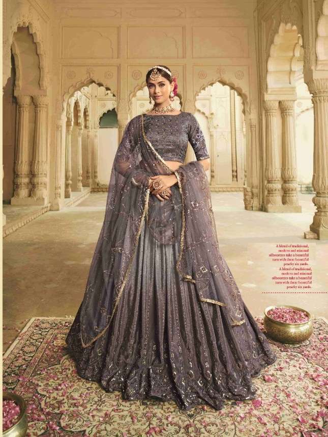 DESIGNER FANCY WEDDING PARTY WEAR HEAVY SILK LEHENGA CHOLI GULDASTA 2165