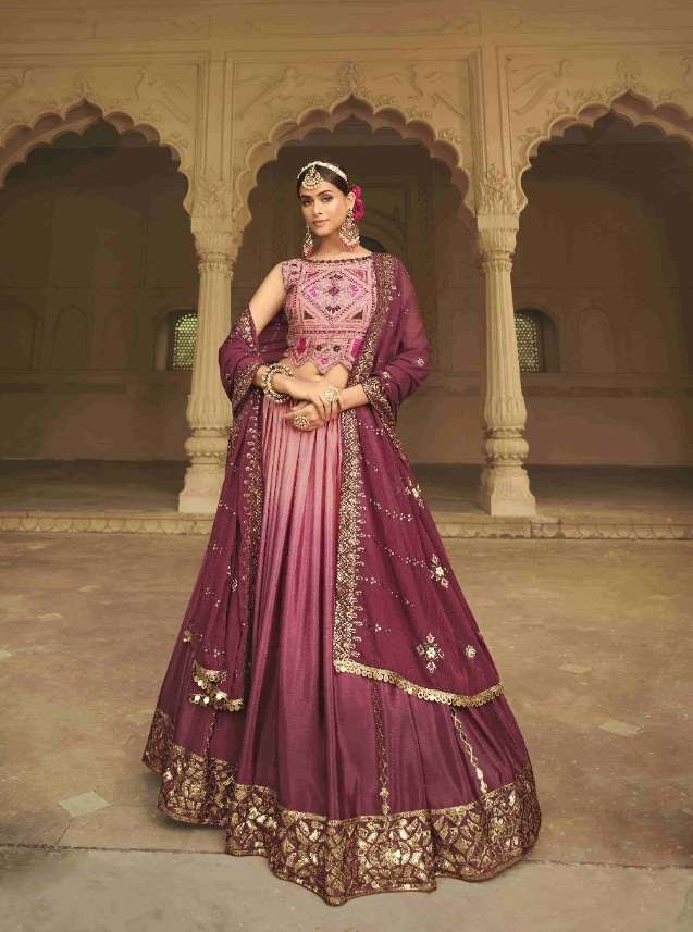 DESIGNER FANCY WEDDING PARTY WEAR HEAVY SILK LEHENGA CHOLI GULDASTA 2167