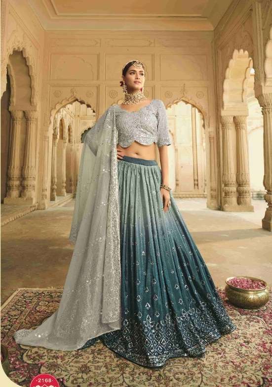 DESIGNER FANCY WEDDING PARTY WEAR HEAVY SILK LEHENGA CHOLI GULDASTA 2168