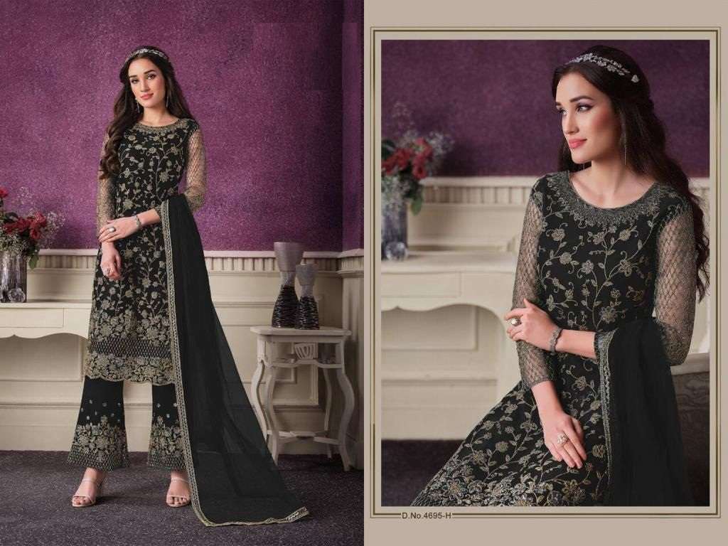 DESIGNER PAKISTANI PARTY WEAR BUTTERFLY NET SALWAR SUIT JG VIPUL 4695 H